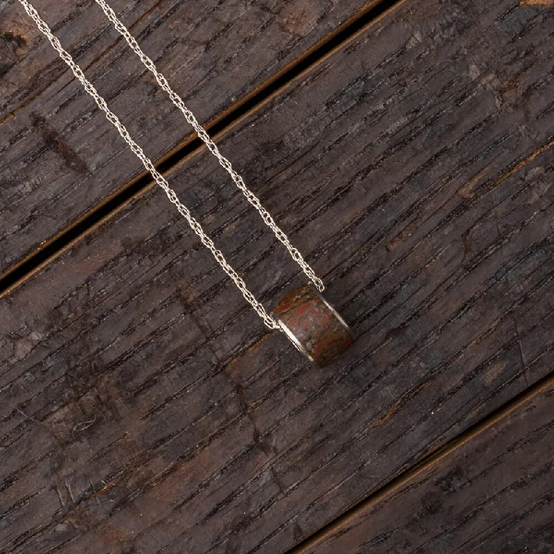 women rose gold pendant necklaces -Dinosaur Fossil Charm Bead Necklace