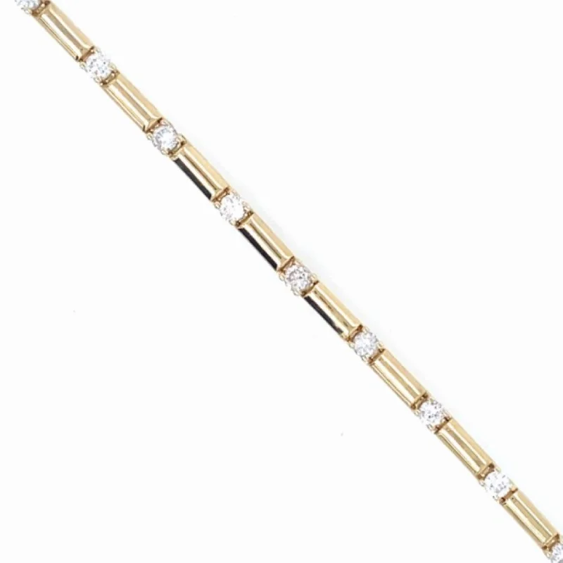 women classic bangles -Alternating Bar and Diamond Design Bracelet