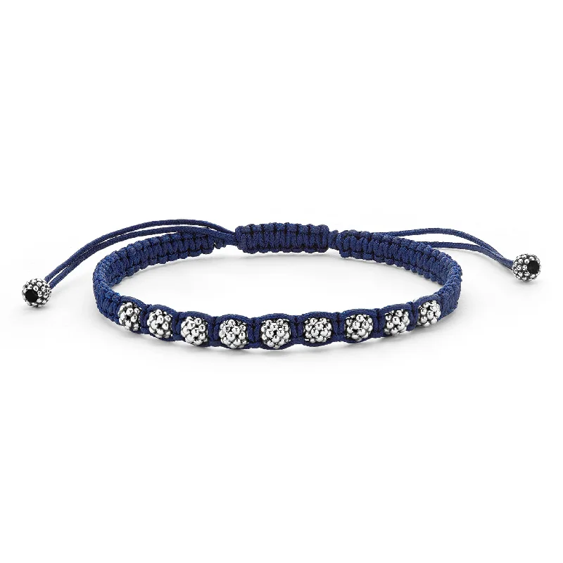 women wire bracelets -Anthem Navy Blue Macrame Bracelet