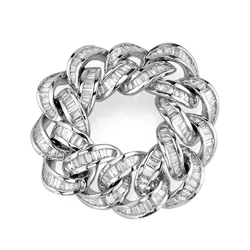 women ring sets -READY TO SHIP DIAMOND PARTIAL BAGUETTE ESSENTIAL LINK RING