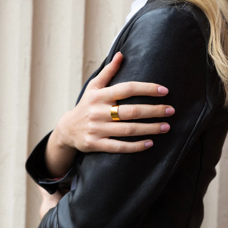 women minimalist rings -'Nova' Thick Cuff Ring