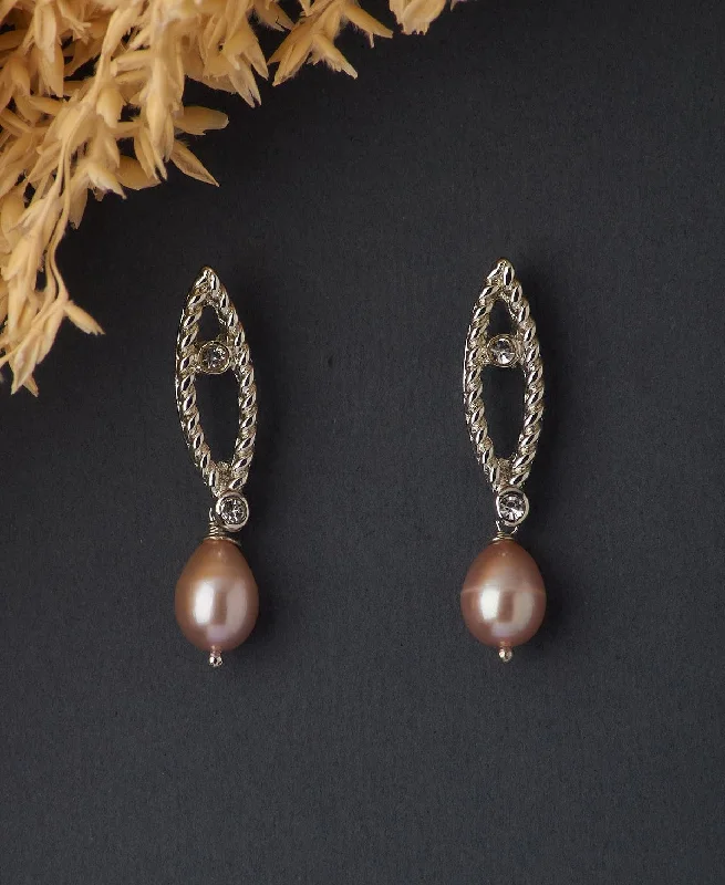 women oversized earrings -Trendy Pearl Hanging Earring