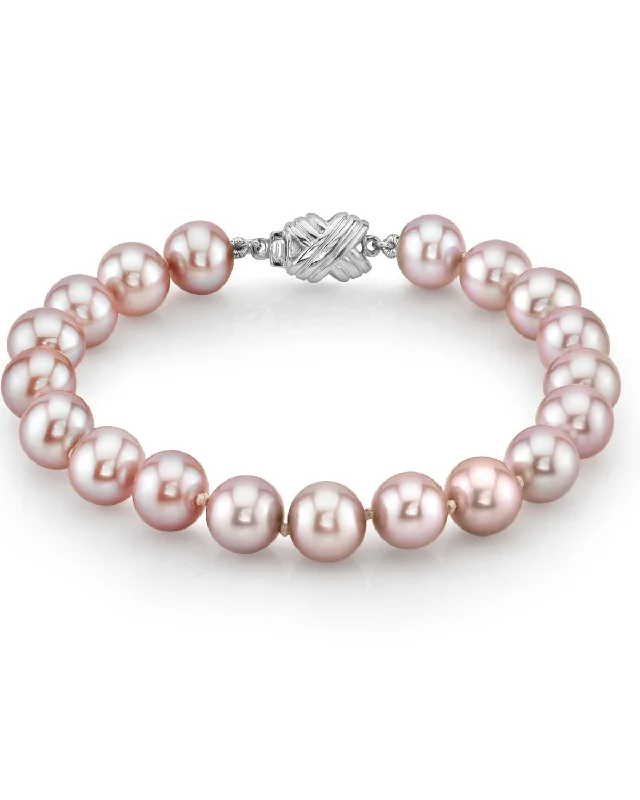 women bangles sets -8.0-8.5mm Pink Freshwater Pearl Bracelet - AAAA Quality