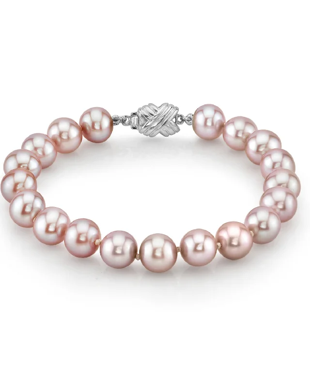 women bangle stack bracelets -7.0-7.5mm Pink Freshwater Pearl Bracelet - AAAA Quality