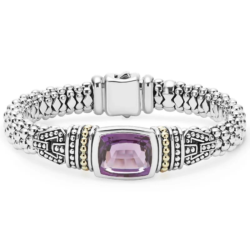 women adjustable bracelets -Caviar Color Amethyst Caviar Bracelet | 9mm