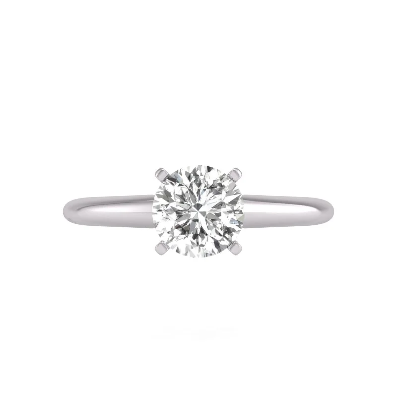 women custom wedding bands -Diana M Lab 14KT WG 1ct TW LGD 4PRONG SOLITAIRE RING