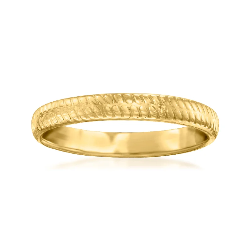 women birthstone rings for engagement -Ross-Simons Italian 14kt Yellow Gold Textured Ring