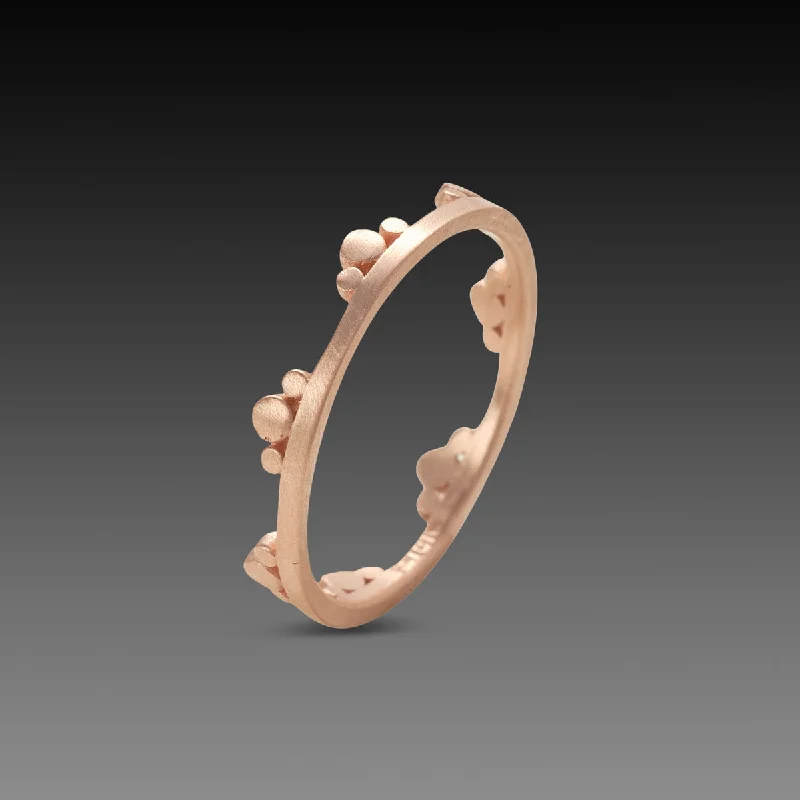 women bold rings -Side Trios Band in Rose Gold