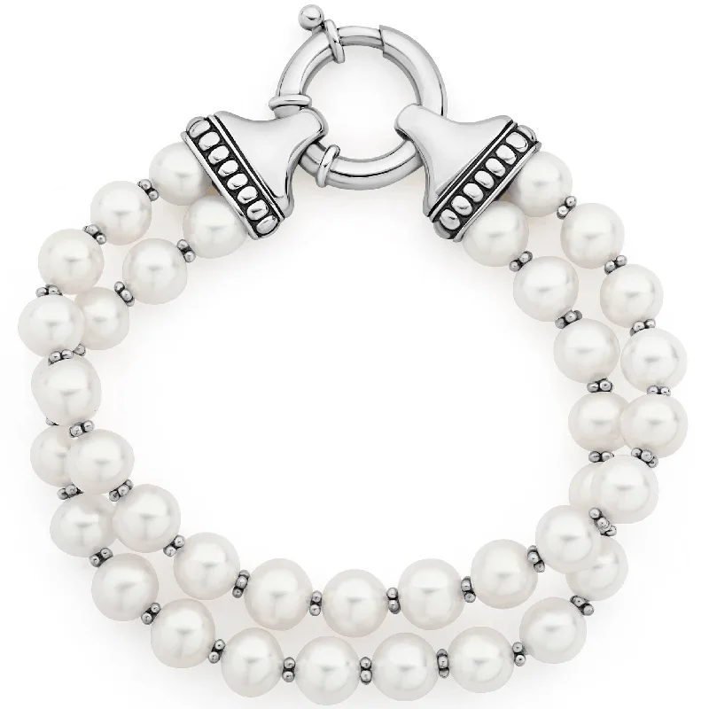 women luxury bracelets -Luna Two Strand Pearl Bracelet