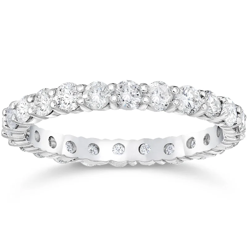 women custom diamond engagement rings -1 1/2ct Prong Eternity Ring 14K White Gold