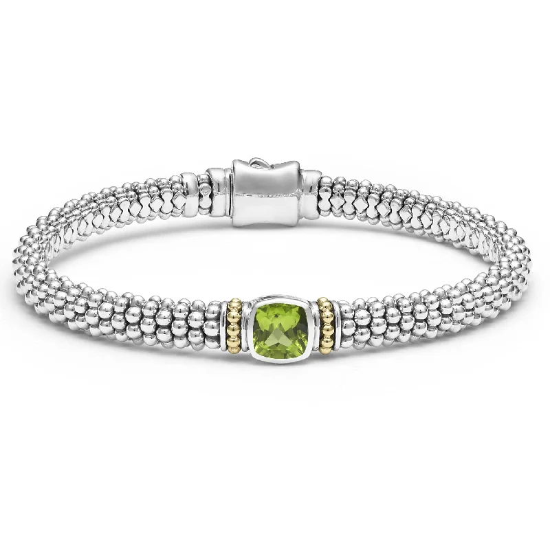 women smooth bangles -Rittenhouse Peridot Caviar Bracelet | 6mm