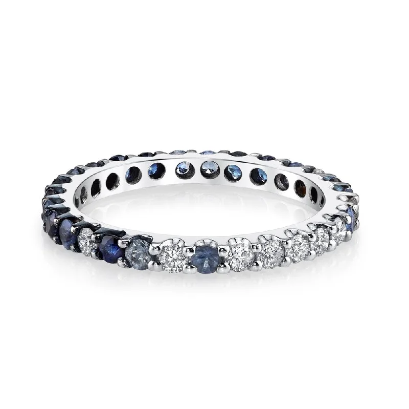 women fashion rings -BLUE SAPPHIRE OMBRE ETERNITY BAND