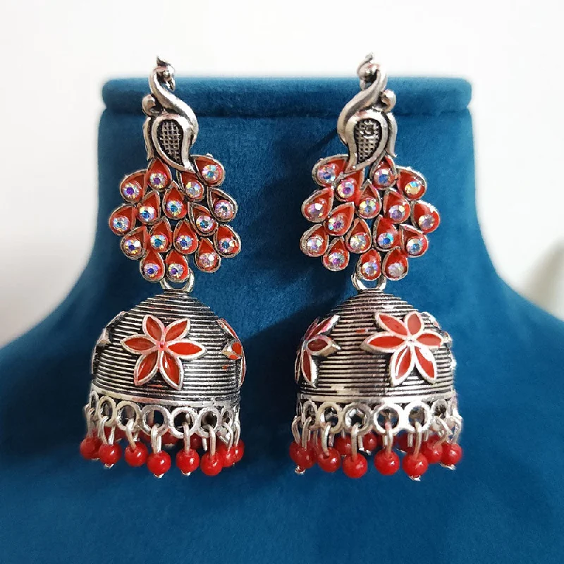 women chandelier earrings -H K Fashion Silver Plated  Pearls Jhumki Earrings