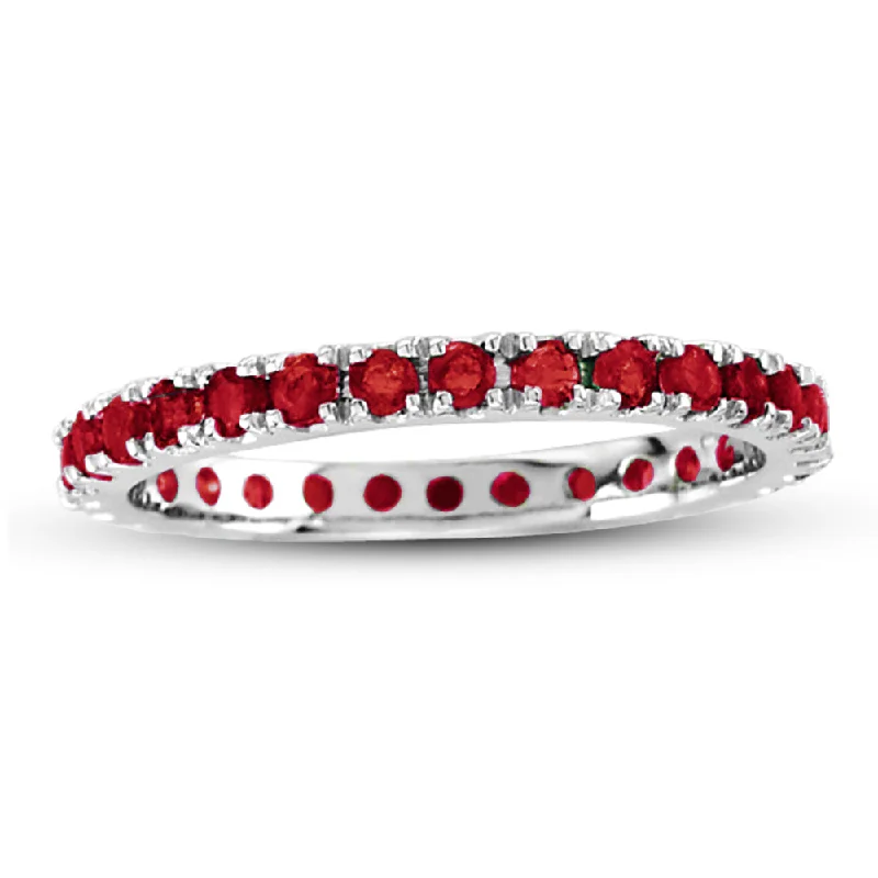 women classic engagement rings -Ruby Eternity Band in 14k Gold