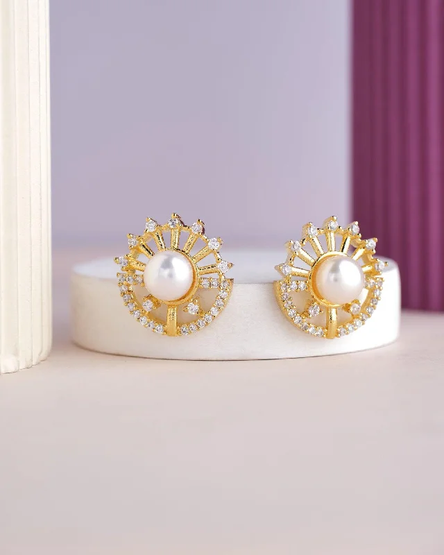 women bohemian earrings -Trendy Stud Pearl Earring