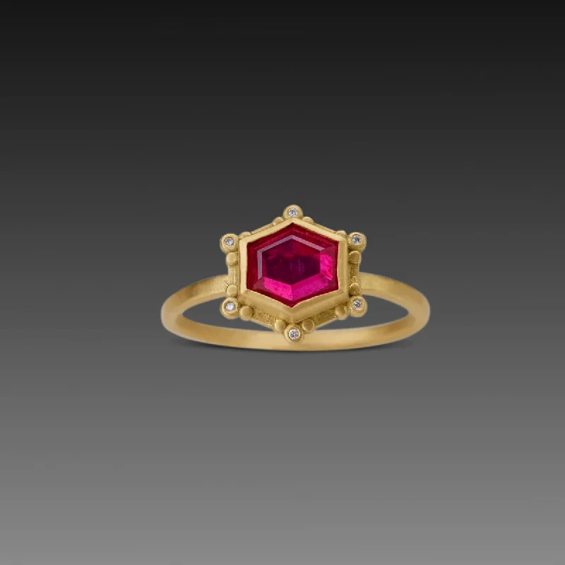 women wedding rings -Ruby Ring with Diamonds