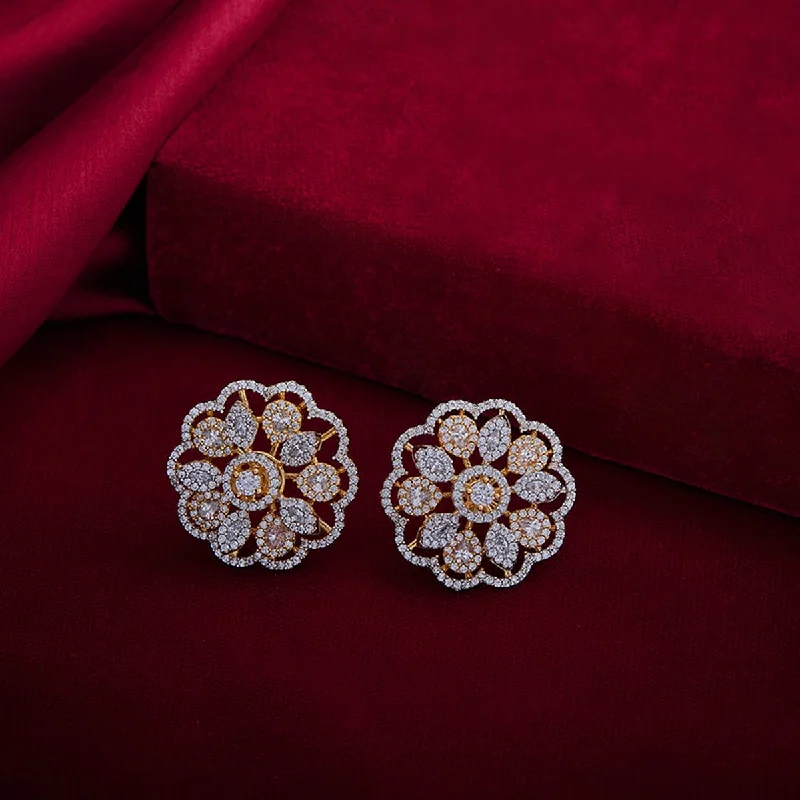 women gold stud earrings -Zircon Earring 162183