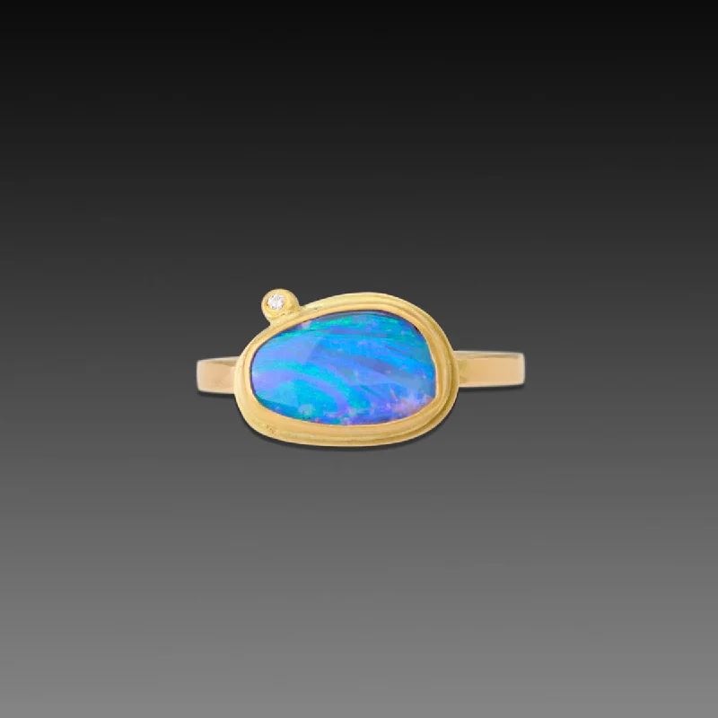 women men’s rings -Australian Boulder Opal Ring