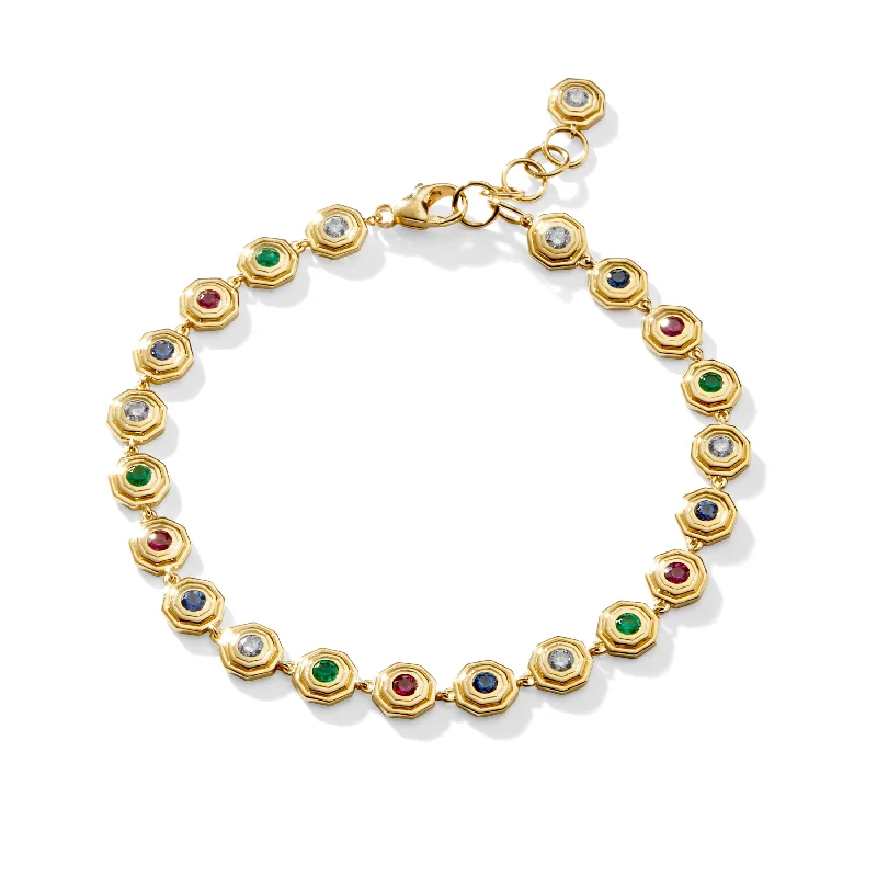 women beaded bracelets -Multi Gem Geometrix Bracelet