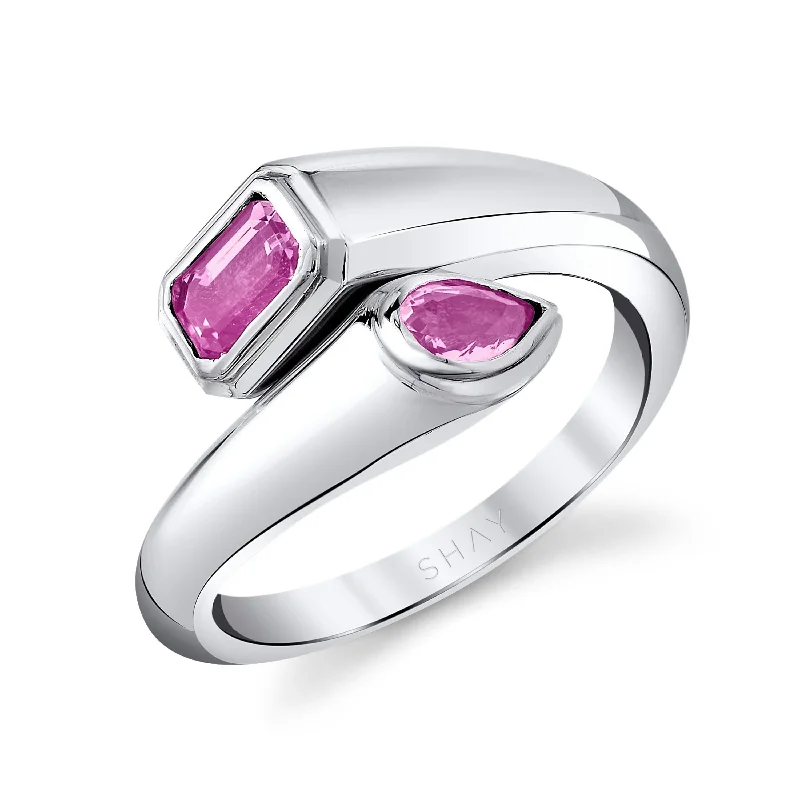 White Gold/Pink Sapphire