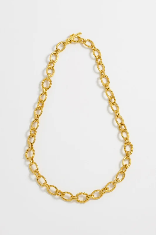 women luxury diamond necklaces -Chunky Chain T-Bar Necklace