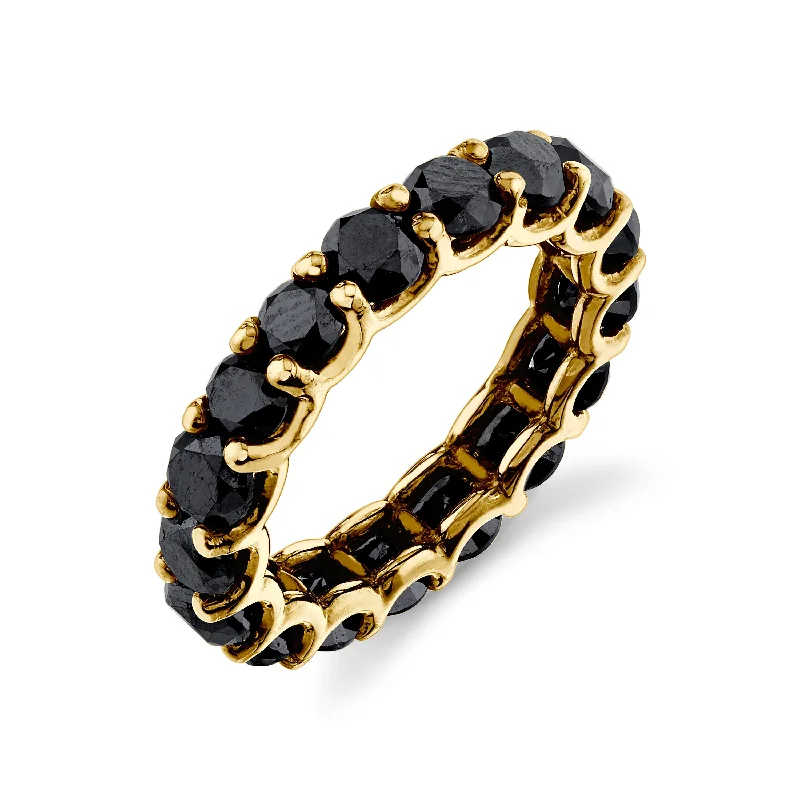 women luxury engagement rings -MEN'S BLACK DIAMOND ROUND ETERNITY BAND