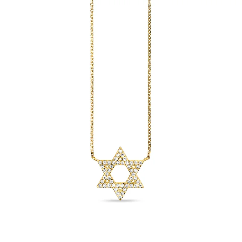 women turquoise necklaces -Gold & Diamond Star of David Necklace