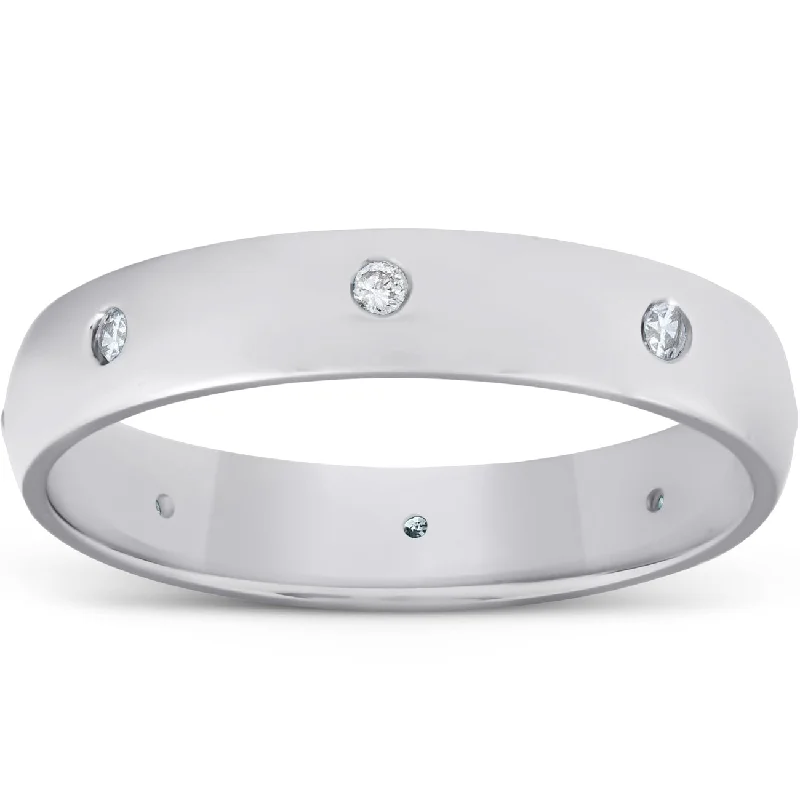 women modern engagement rings -White Gold Diamond Wedding Eternity Anniversary Ring