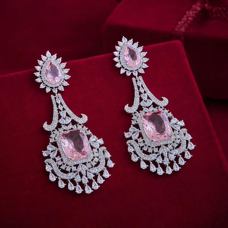 women custom earrings -Zircon Earring 157788