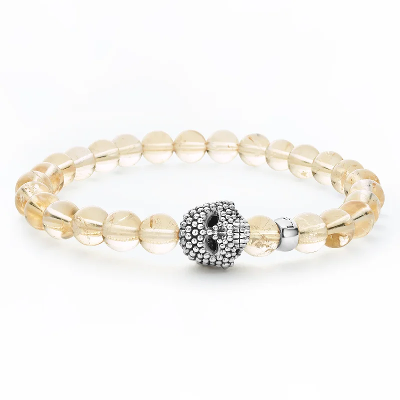 women charm bracelets -Anthem Citrine Skull Bracelet