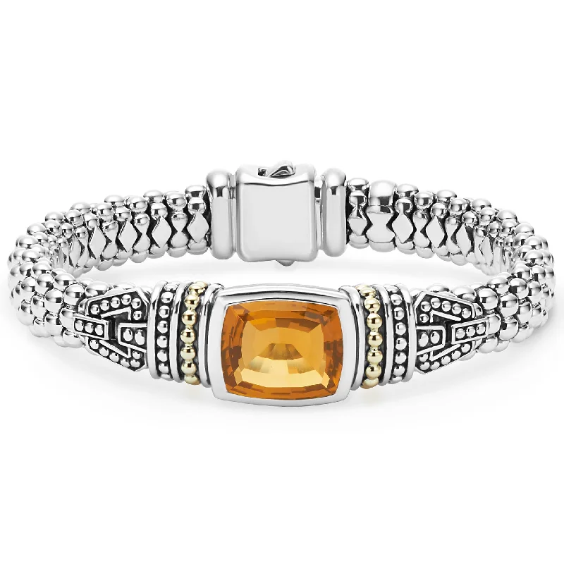 women charm bracelets -Caviar Color Citrine Caviar Bracelet | 9mm