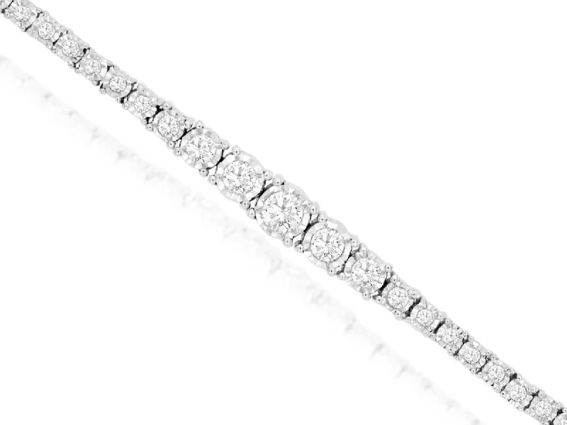 women cuff bracelet sets -Graduating Size Diamond Tennis Bracelet