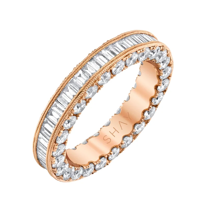 women stackable gemstone rings -READY TO SHIP DIAMOND 3 SIDED ETERNITY BAND