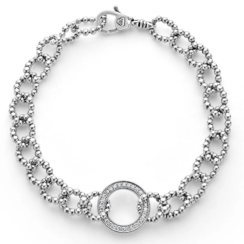 women luxury bangles -Caviar Spark Circle Diamond Link Bracelet