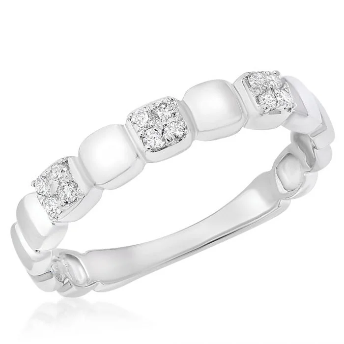 women engagement rings with matching bands -14KTWG RING DIAMONDS 0.10CTS, 2.11 GM 12 ST