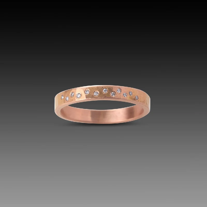 women wedding ring sets -Diamond Sprinkle Band in Rose Gold