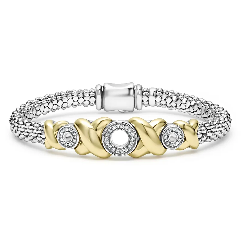 women gemstone bracelets -Embrace 18K Gold XO Diamond Bracelet | 6mm