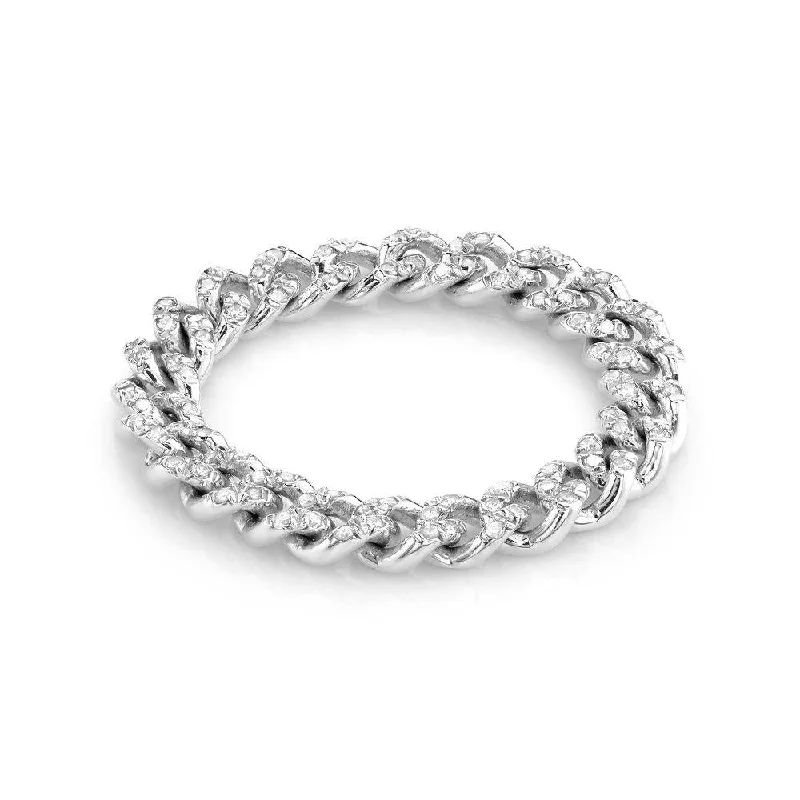 women stackable rings -READY TO SHIP DIAMOND PAVE BABY LINK RING