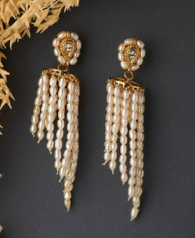 women stud earrings -Traditional Pearl Hanging Earrings