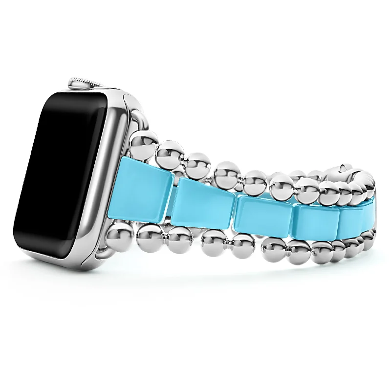 women oval bracelets -Smart Caviar Blue Ceramic and Stainless Steel Watch Bracelet-42-49mm