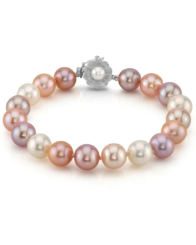 women personalized bracelets -8.5-9.5mm Multicolor Freshwater Pearl Bracelet - AAA Quality