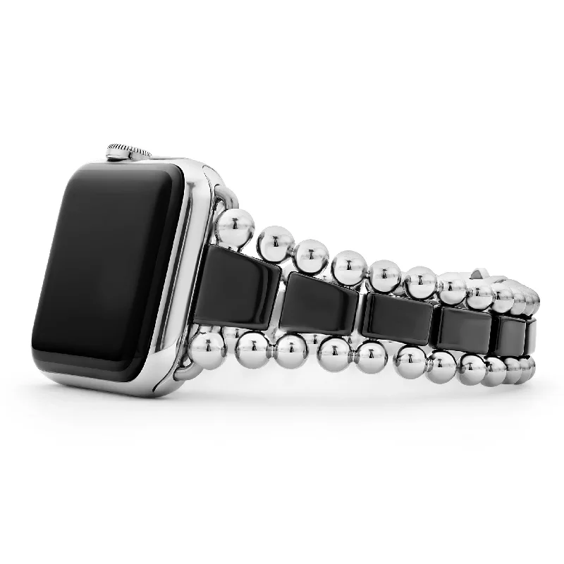 women friendship bracelets -Smart Caviar Black Ceramic and Stainless Steel Watch Bracelet-42-49mm