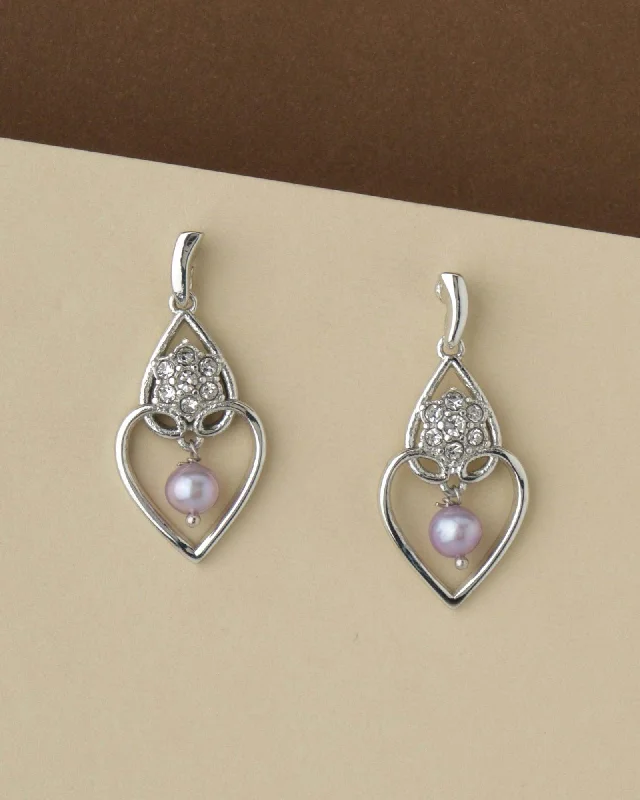 women teardrop earrings -Trendy Pearl Hanging Earring