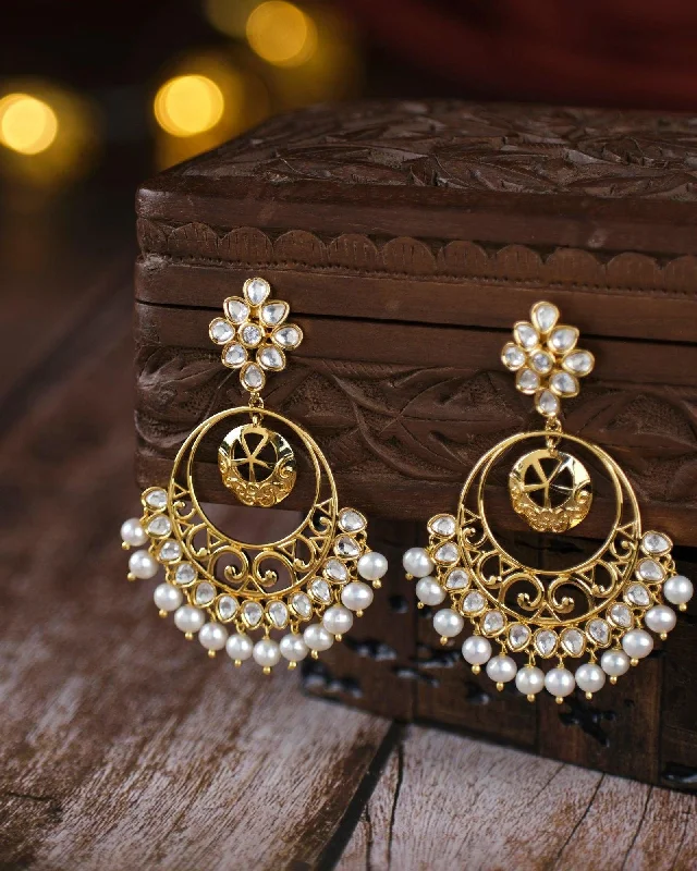 women fine gold earrings -Swirl Faiza Jhumka Earrings