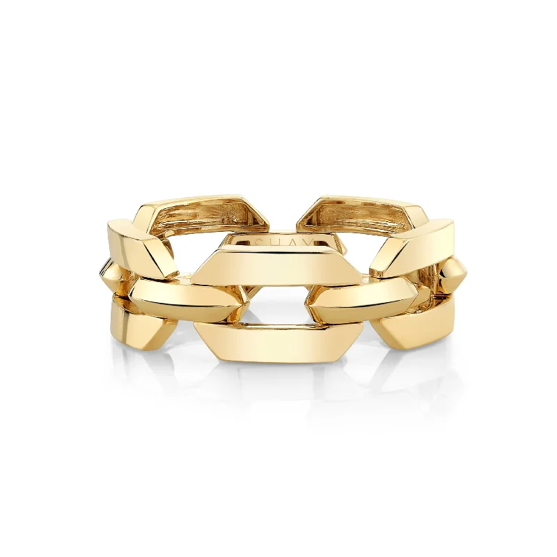 women wedding rings -SOLID GOLD FLAT GEO LINK RING