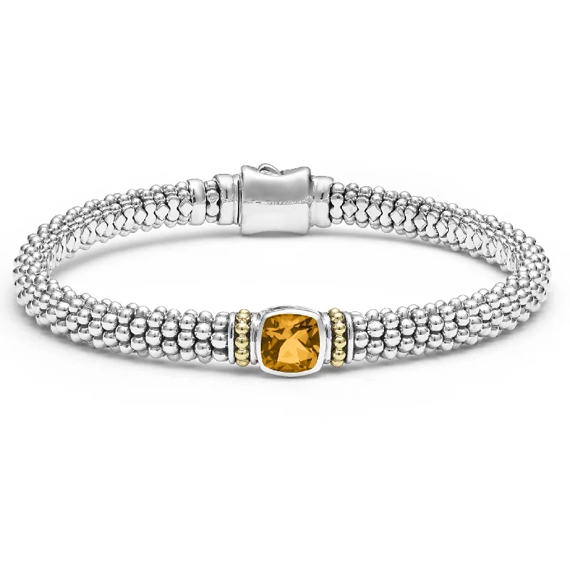 women minimalist bracelets -Rittenhouse Citrine Caviar Bracelet | 6mm