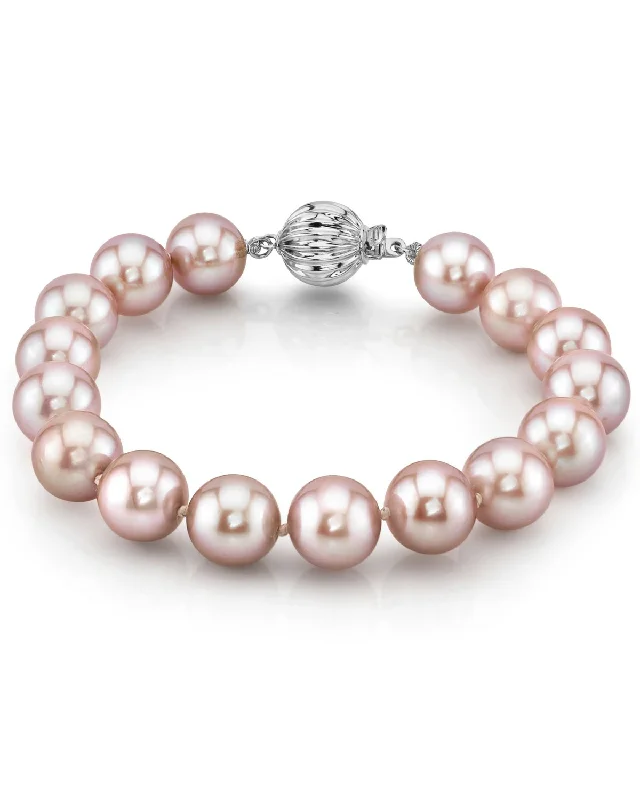 women beaded bracelets -9.5-10.5mm Pink Freshwater Pearl Bracelet