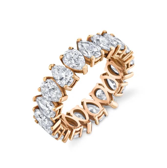 women diamond eternity rings -DIAMOND PEAR ETERNITY RING