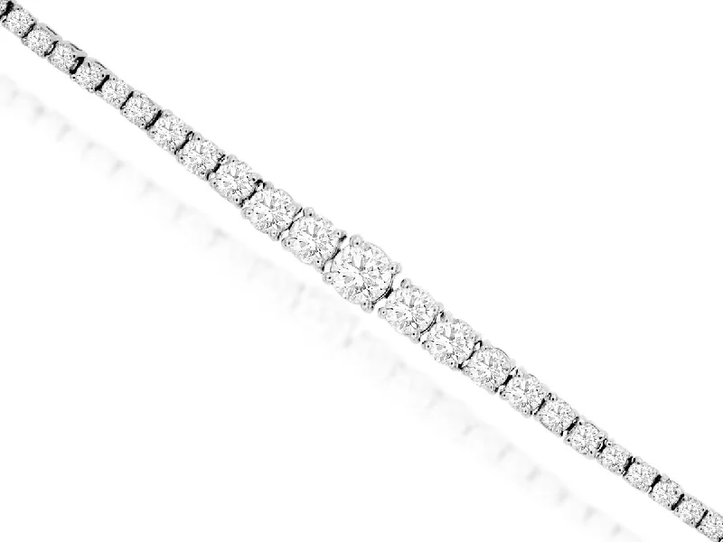 women smooth bangles -Graduating Size Diamond Tennis Bracelet