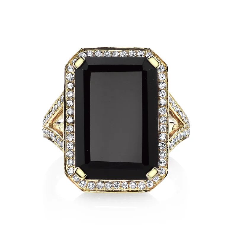 women birthstone engagement rings -BLACK ONYX PORTRAIT RING